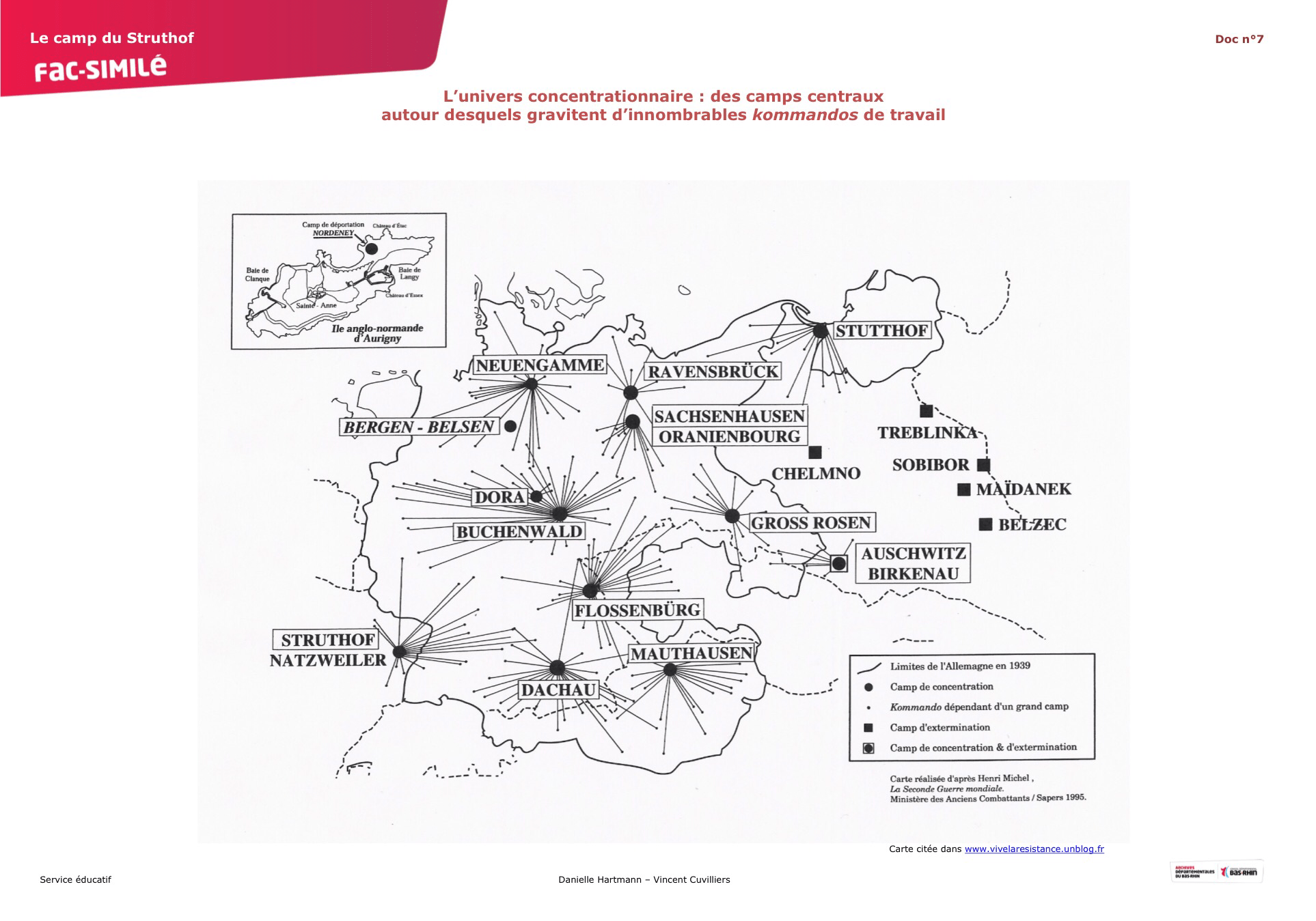Doc no 7 - Fac-simlé d'une carte du Ministère des Anciens Combattants (1995)
